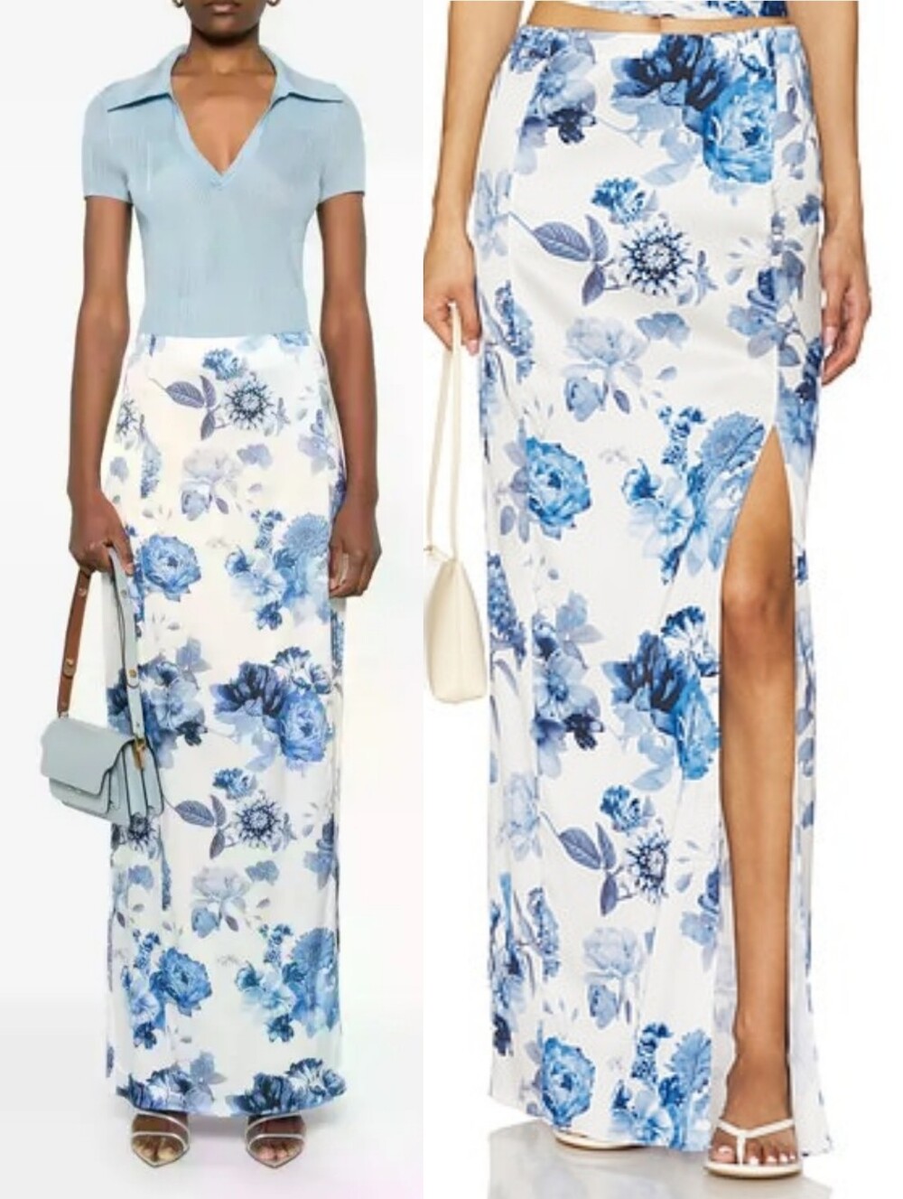 Alice + Olivia Stephine Maxi Skirt Floral Satin Size 2